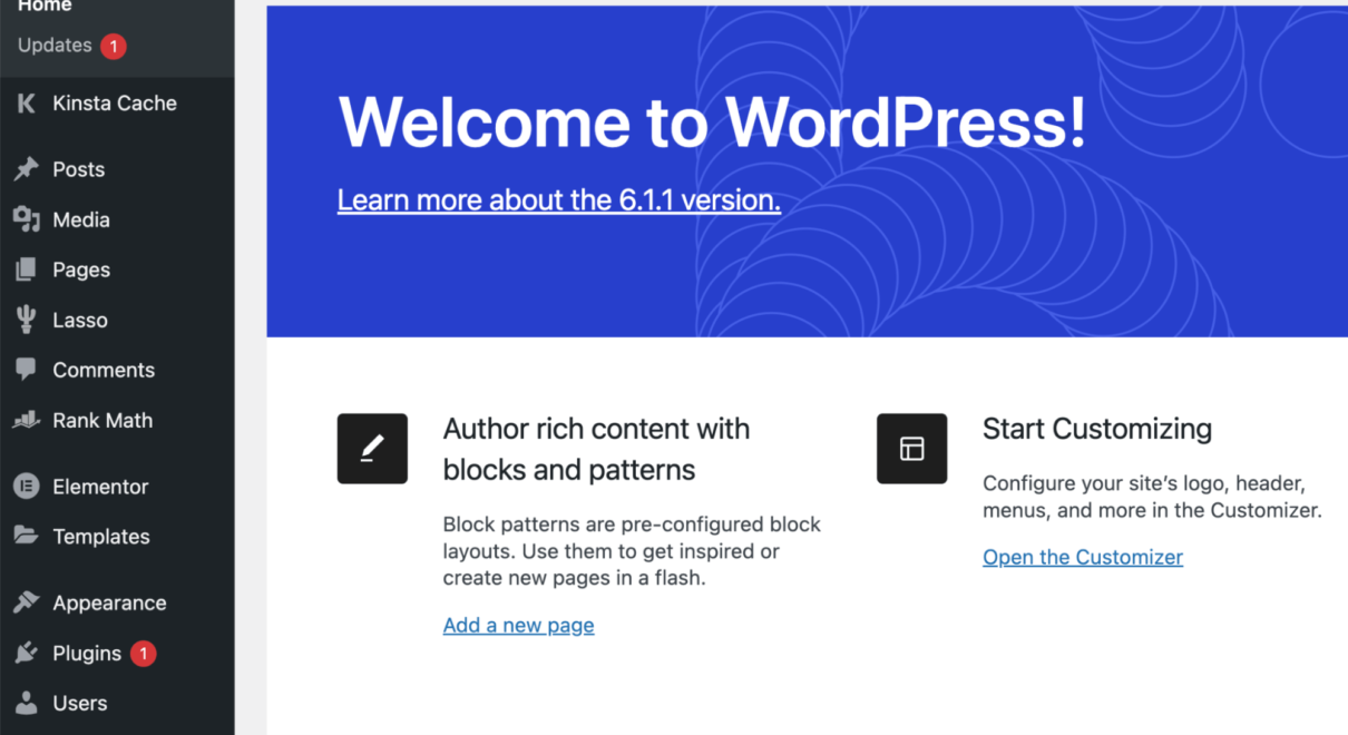 Wordpress setup
